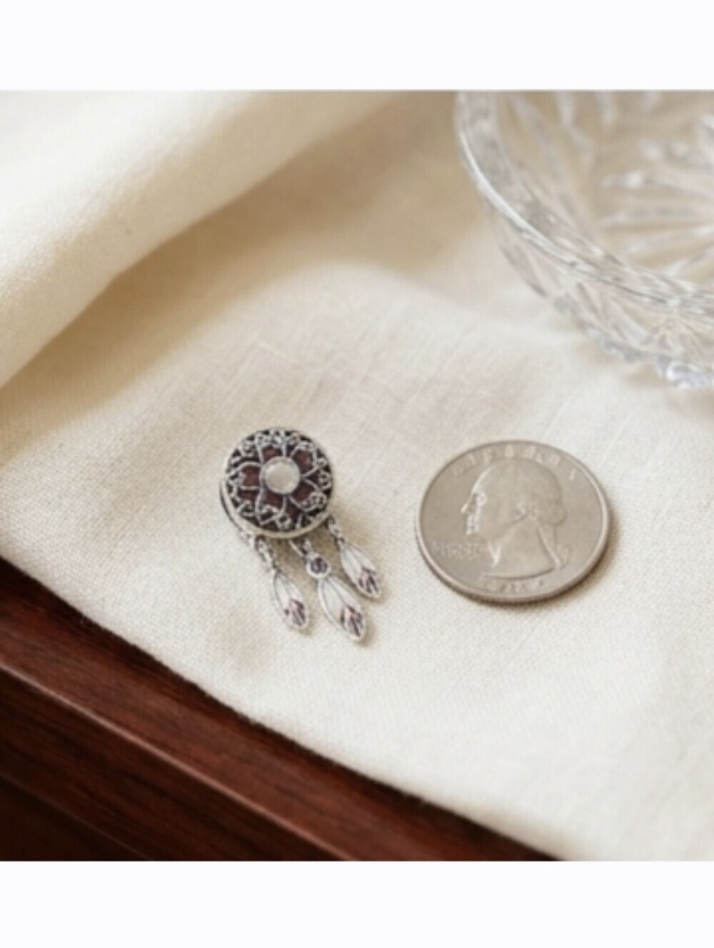 Dreamcatcher / Mandala Flower Dangle Charm - Picture 2 of 3